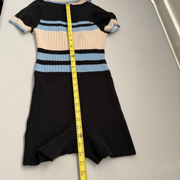 Urban Outfitters Juniper Sweater Shorts Romper Color Block Preppy Academia Small - Picture 8 of 11